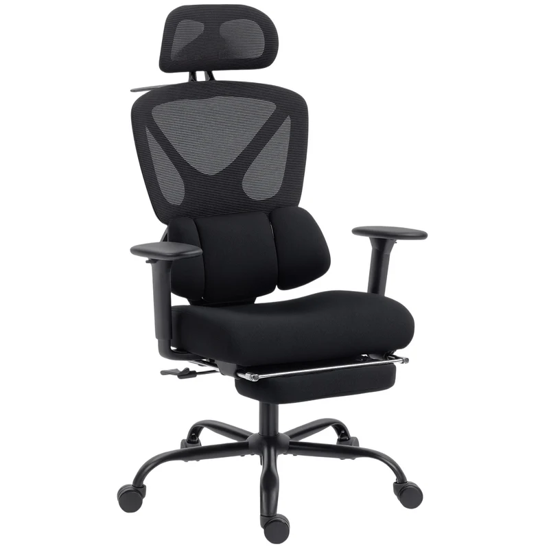 Ergonomická kancelářská židle se síťovinou, bederní opěrka, nastavitelná opěrka hlavy