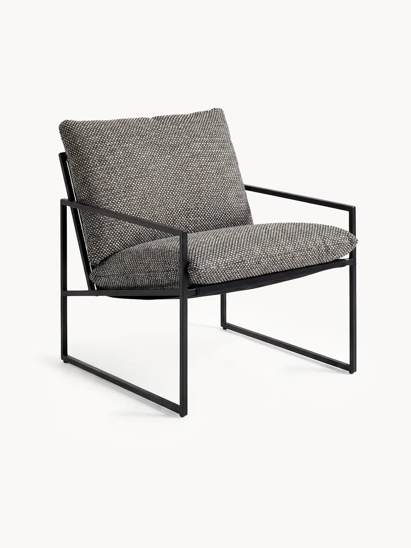 Garden Lounge Chair Kenny – Black Frame – Dusk Cushion