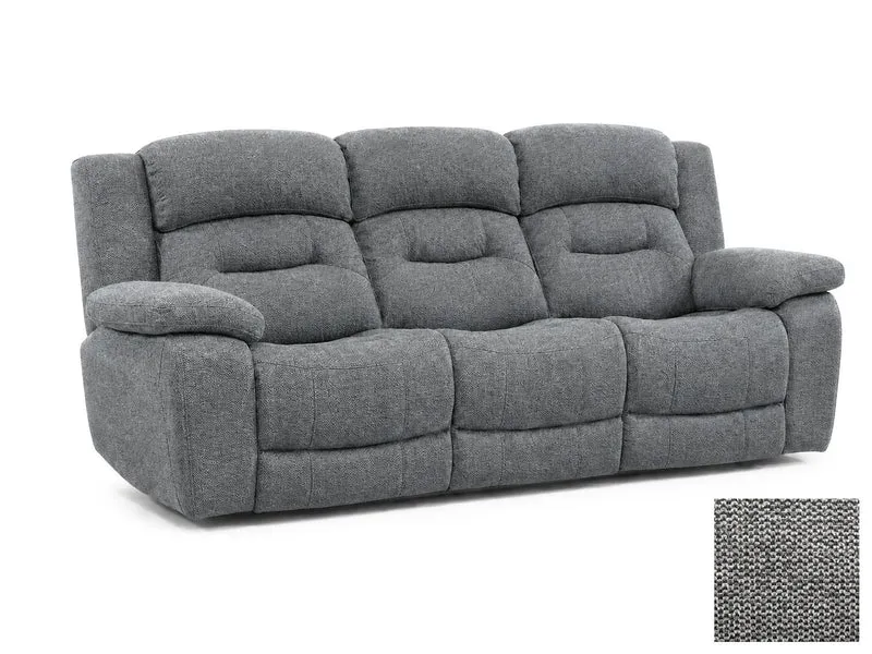 Roma reclinersoffa - Tyg Mörkgrå & Beige