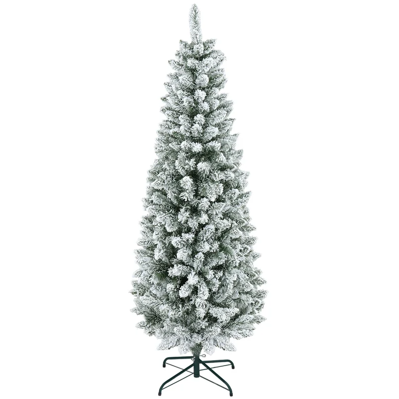 Umělý vánoční stromek, 183 cm, úzký, se sněhovým efektem