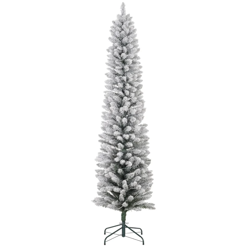 Umělý vánoční stromek 210 cm s LED osvětlením, zelenobílý