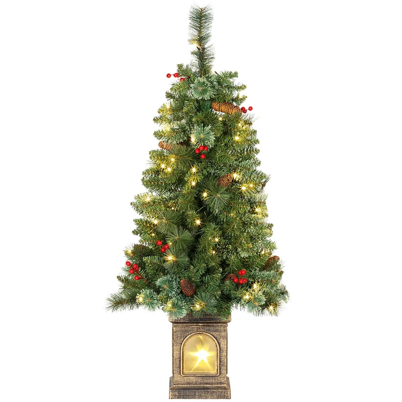 Umělý vánoční stromek, 120 cm, 100 LED světel, 8 režimů