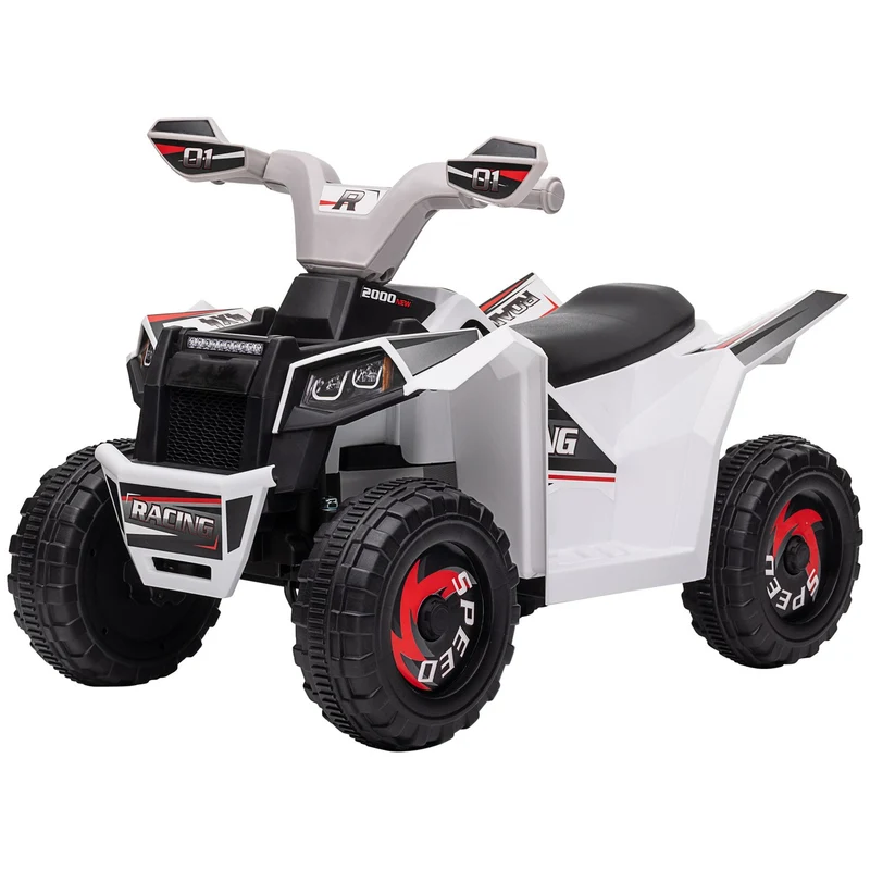 Elektrická dětská čtyřkolka – 6V, 2,5 km/h, 1,5–3 roky, bílá
