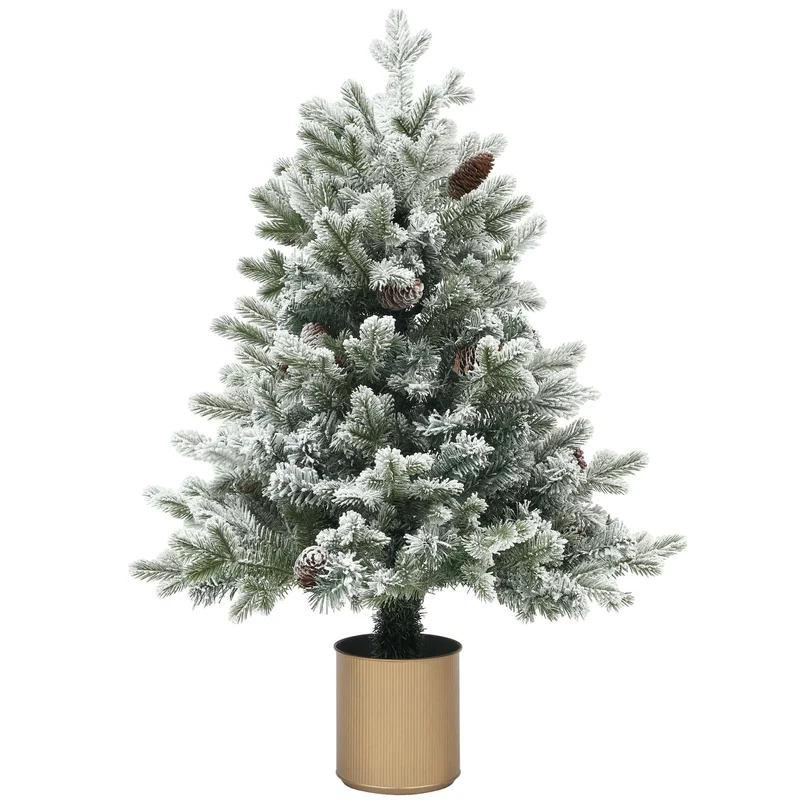 Umělý vánoční stromek, 100cm, zasněžený, nehořlavý
