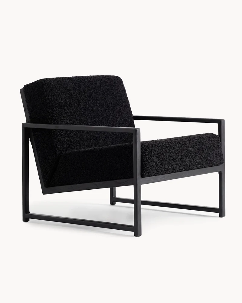 Armchair Einar – Black Oak – Black Bouclé