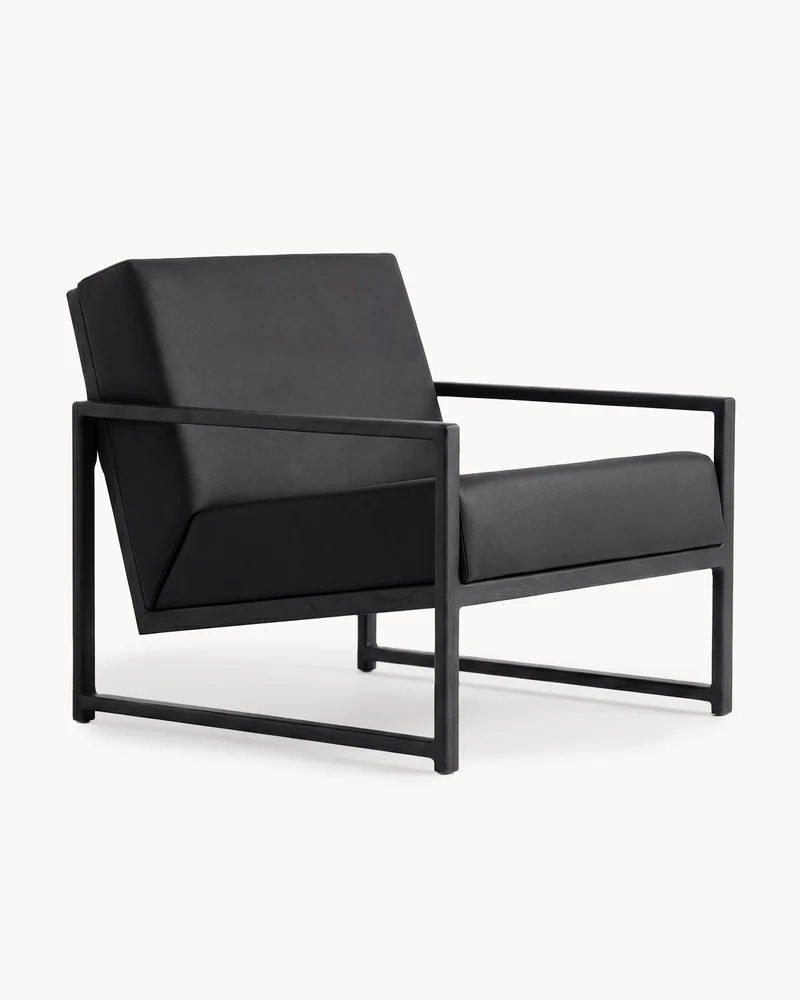 Armchair Einar – Black Oak – Jade Black Leather