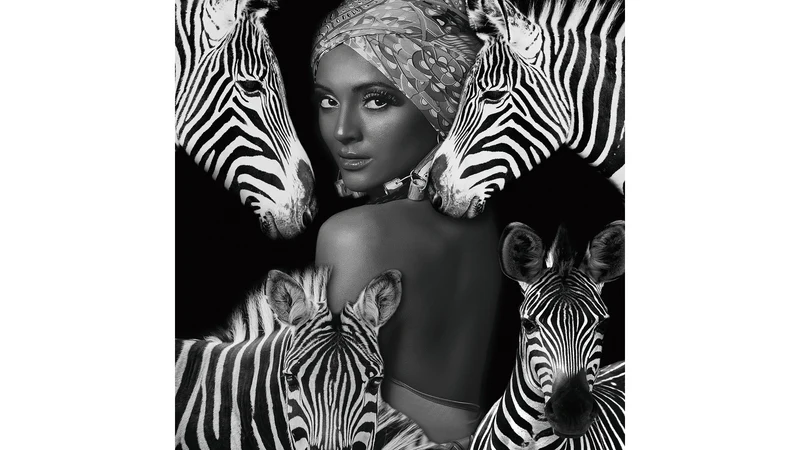 Tavla Zebra Queen, glas, 120x120 K
