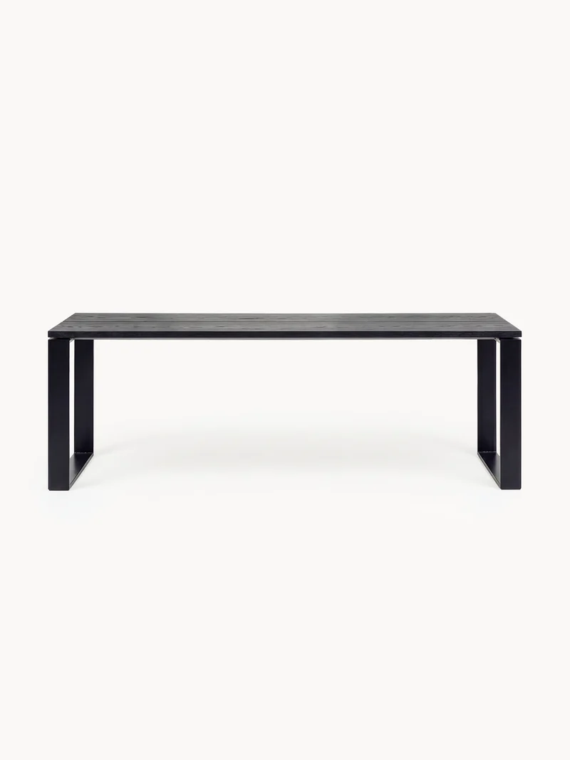 Dining Table Diana – Black Frame – Black Oak Top