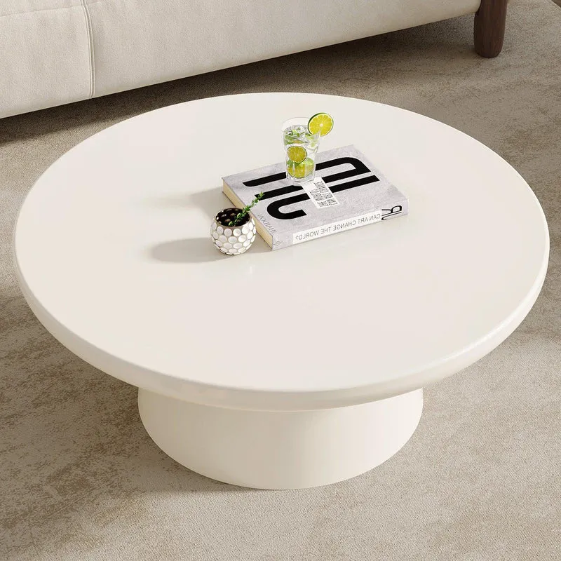 Guyii Round Coffee Table, Creamy White Center Table | L1807-DE