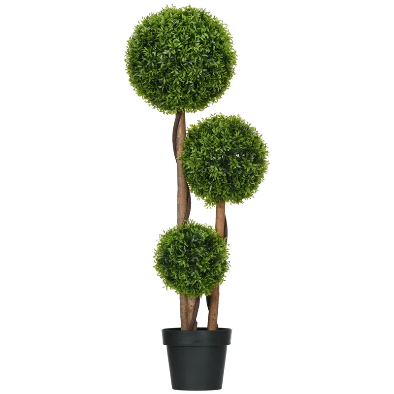 Umělý zimostráz, 110 cm, odolný vůči UV záření, 3 koule