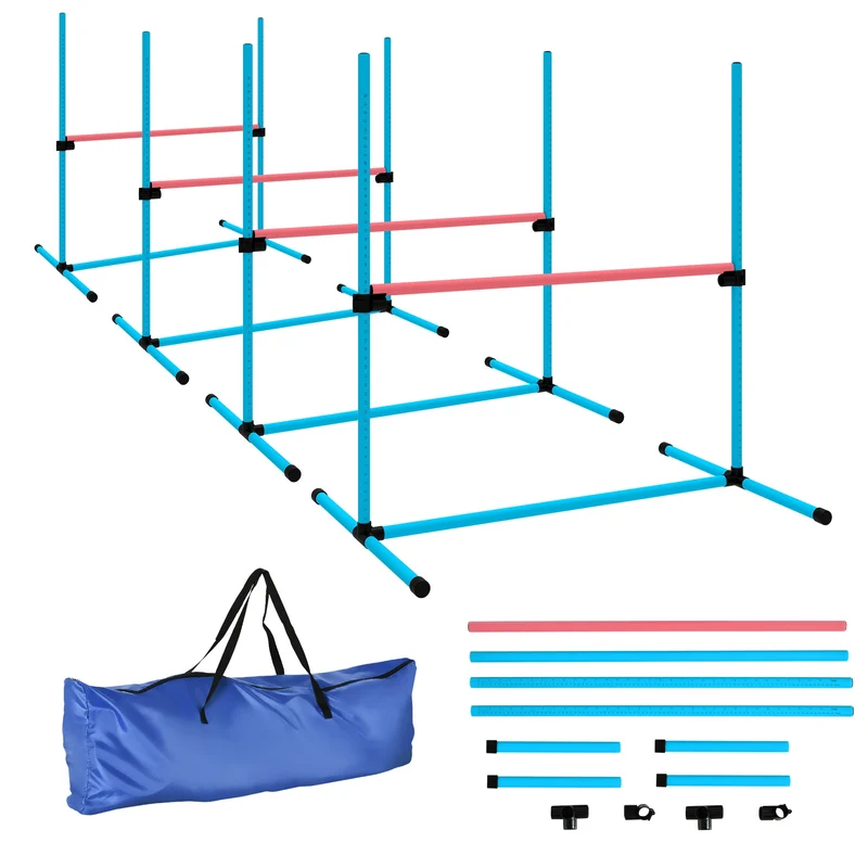 Agility sada pro psy, nastavitelné překážky s přepravní taškou