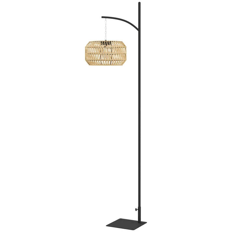 Boho ratanová solární stojací lampa, voděodolná IP44