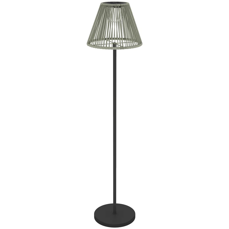 Solární stojací lampa v boho stylu z ratanu, 25 LED diod, venkovní, IP44