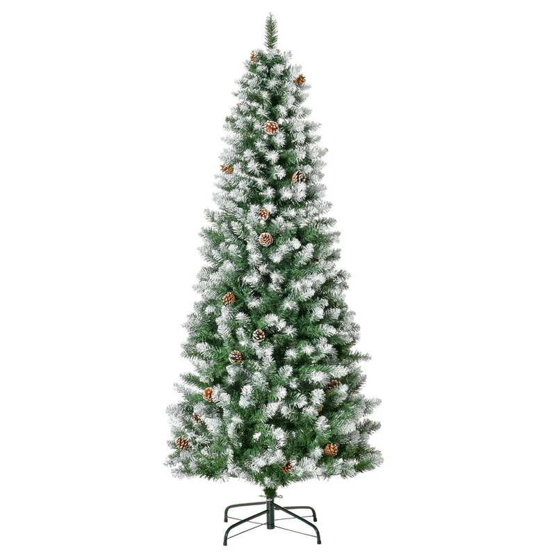 180cm umělý vánoční stromek, zasněžený, 630 větviček, pro použití v interiéru