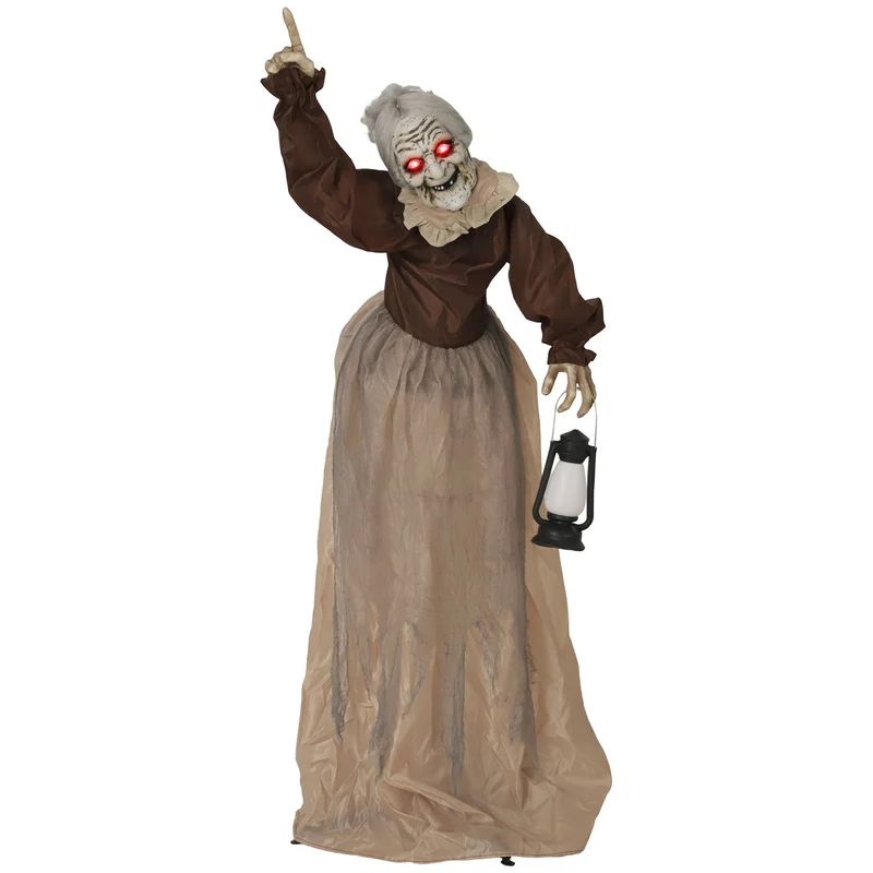 Halloweenská dekorace čarodějnice, 150 cm, LED světlo, zvuk