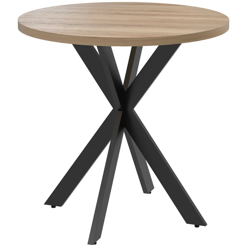 Kulatý jídelní stůl, 75 cm, pro 2–4 osoby, hnědá MDF