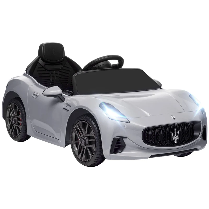 12V elektrické auto pro děti s LED světly, hudbou, šedé