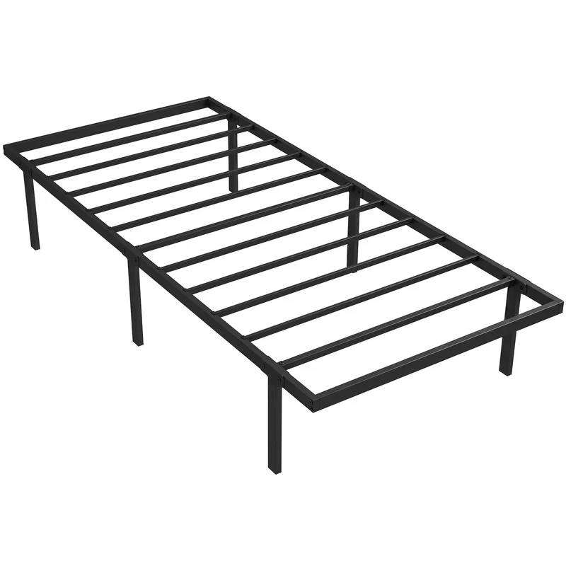 Kovový rám postele 90x200 cm, úložný prostor pod postelí, černý