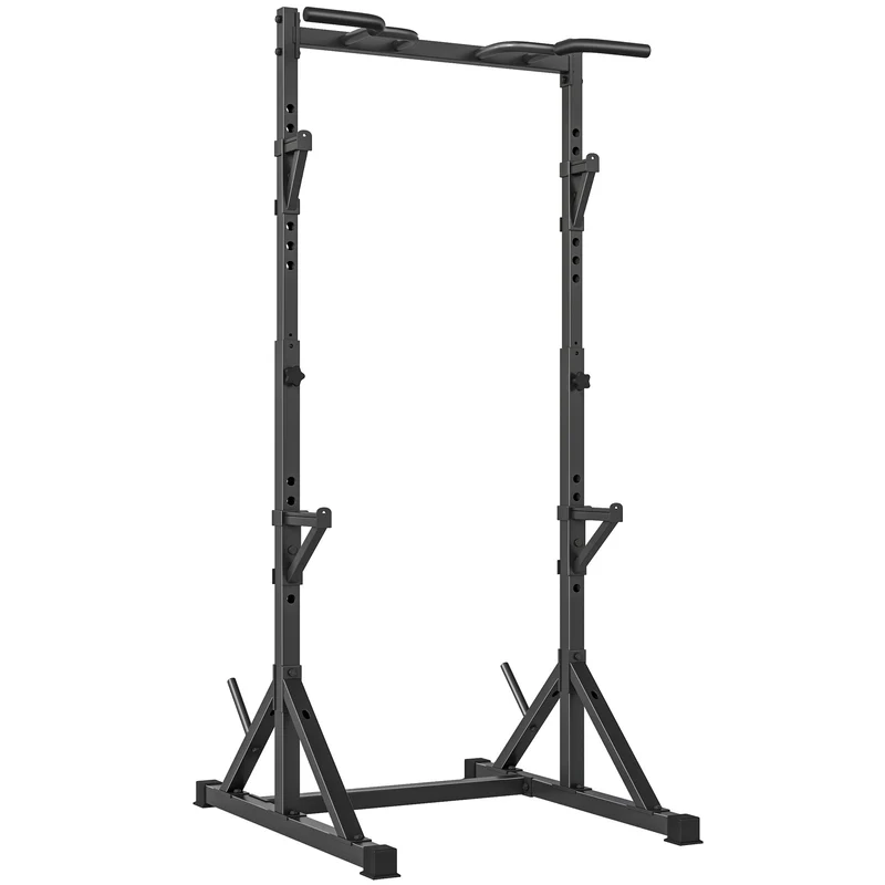 Nastavitelný stojan na dřepy s hrazdou, 200 kg, černý