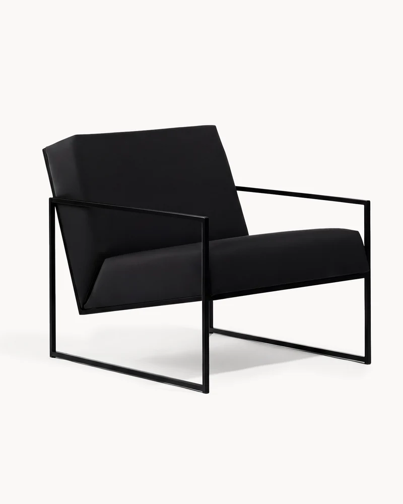 Armchair Kent – Black Frame – Jade Black Leather