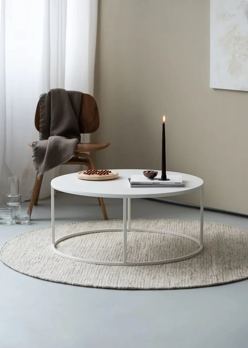 Vesina rundt metal sofabord - Hvid