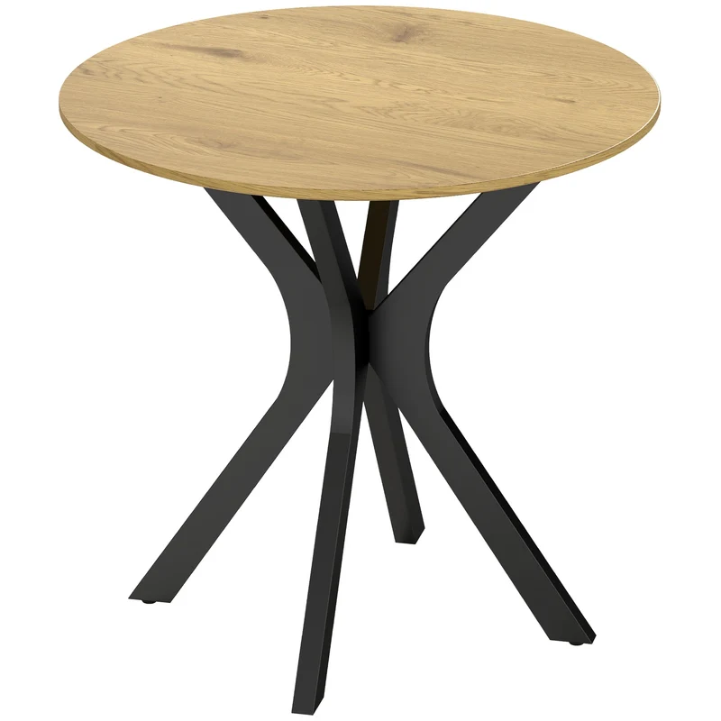 Kulatý jídelní stůl, moderní design, 78x78x75 cm, přírodní dřevo