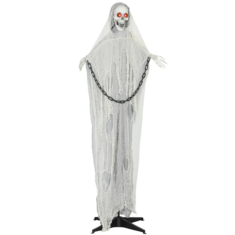Animovaná halloweenská dekorace Smrťák, 183 cm, svítící oči