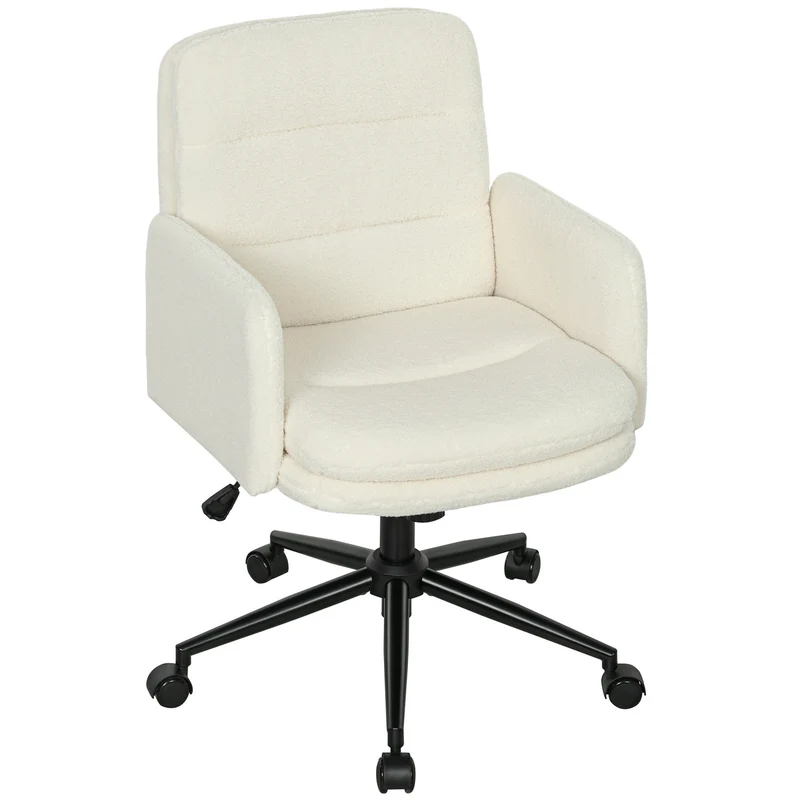 Ergonomická kancelářská židle, látkový potah, nastavitelná, krémová