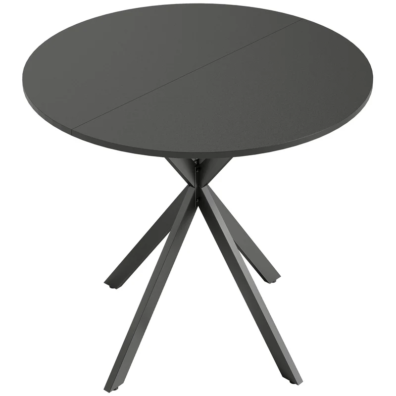 Kulatý jídelní stůl s dřevěným vzhledem, 80 cm, nastavitelné nožky