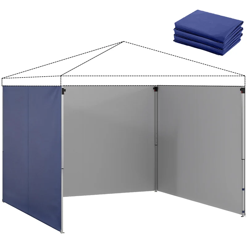 Sidoväggar till paviljong, 3x3 m, UPF 50+, Oxfordtyg