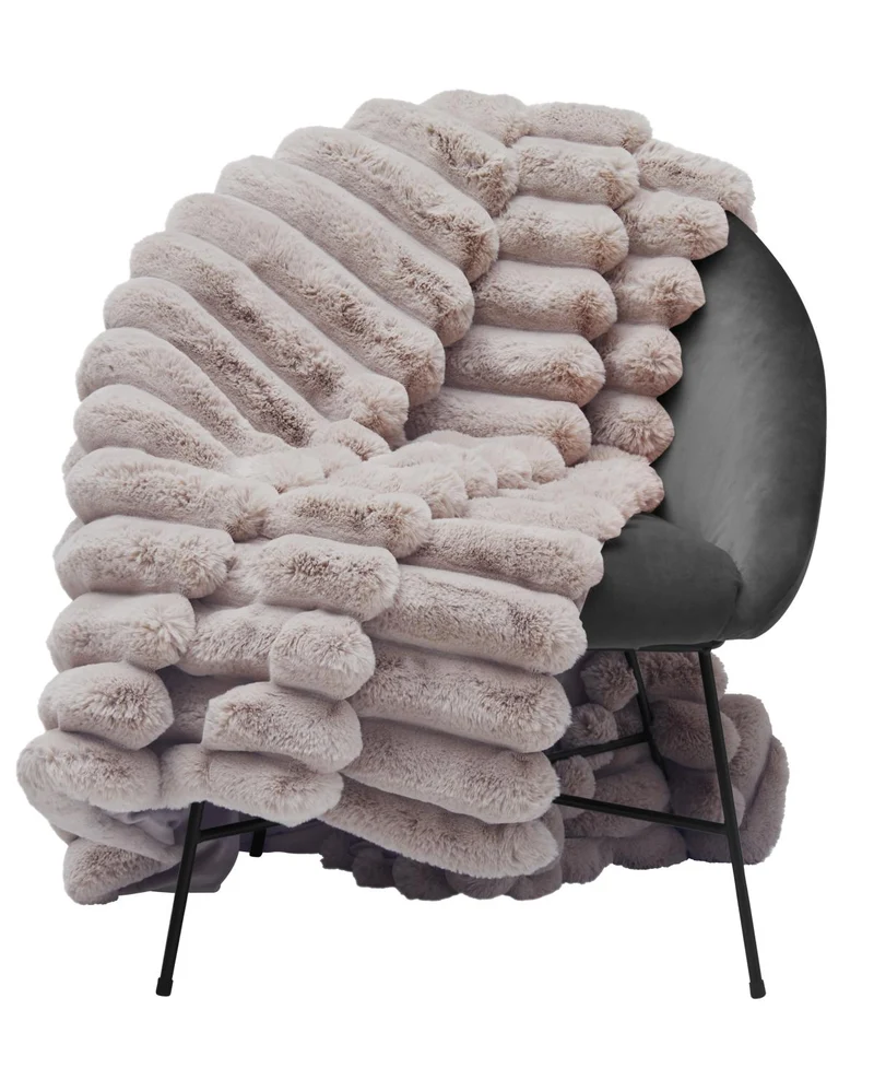 Liny Blanket L - Taupe Pläd