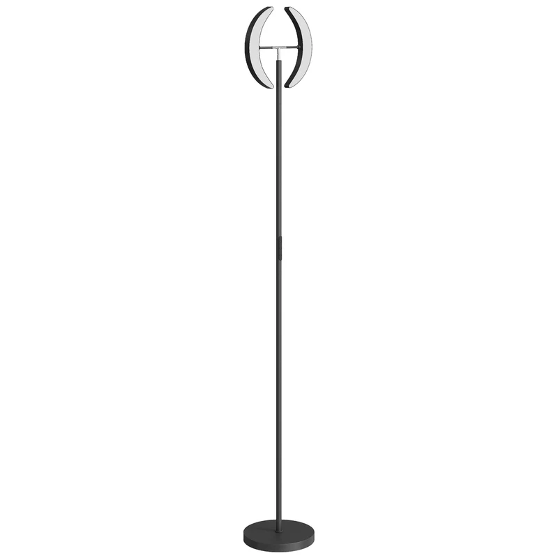 RGB stojací lampa, stmívatelná, otočné hlavy lampy, černá