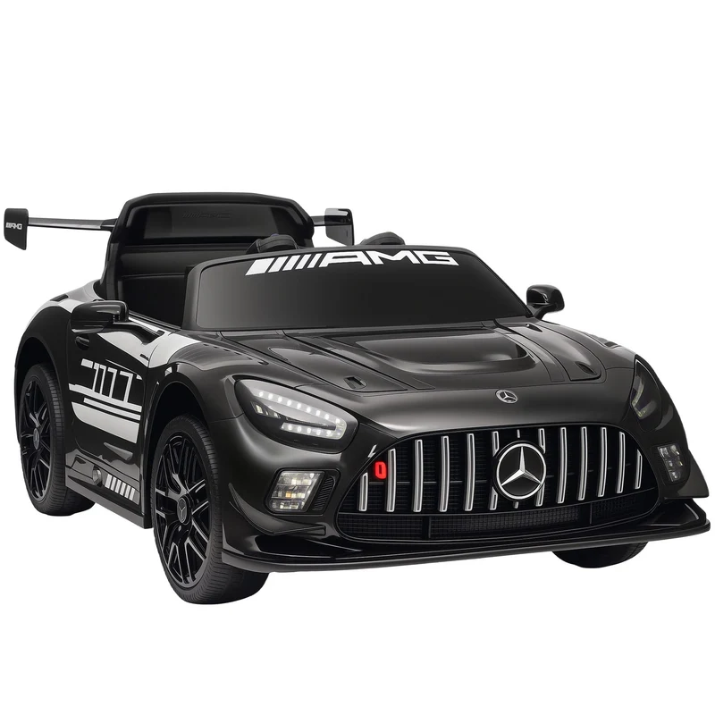 Dětské elektrické auto, 12V baterie, LED světla, hudba, černé
