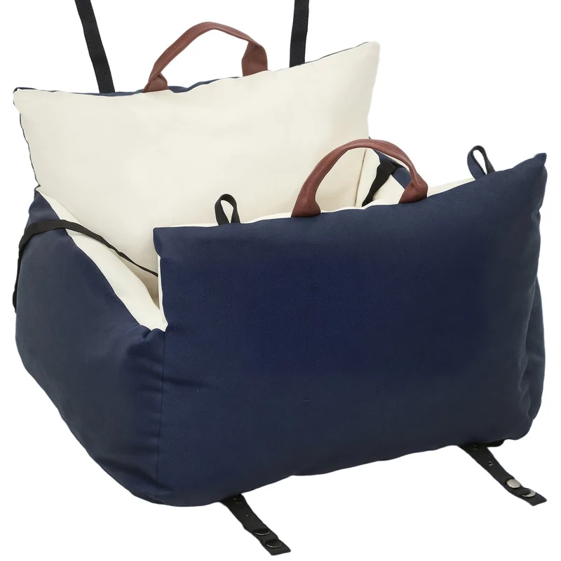 Autosedačka pro domácí mazlíčky, 2 popruhy, pratelné potahy, <5 kg, modrá