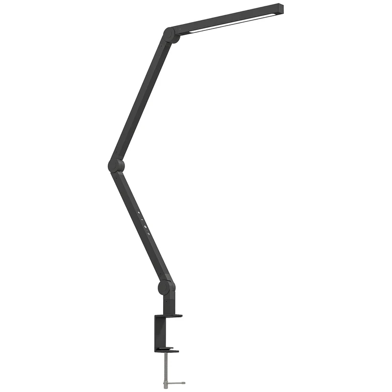 Stolní lampa, nastavitelný jas a barva, kovová svorka