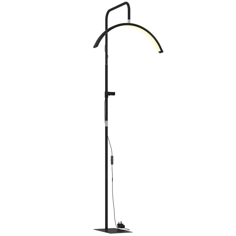 LED lampa na řasy ve tvaru půlměsíce, držák na telefon, nastavitelná výška