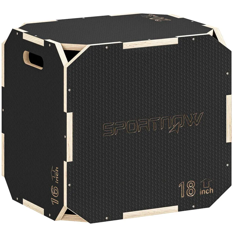 Plyometrický skokanský box, nastavitelná výška, překližkový, černý