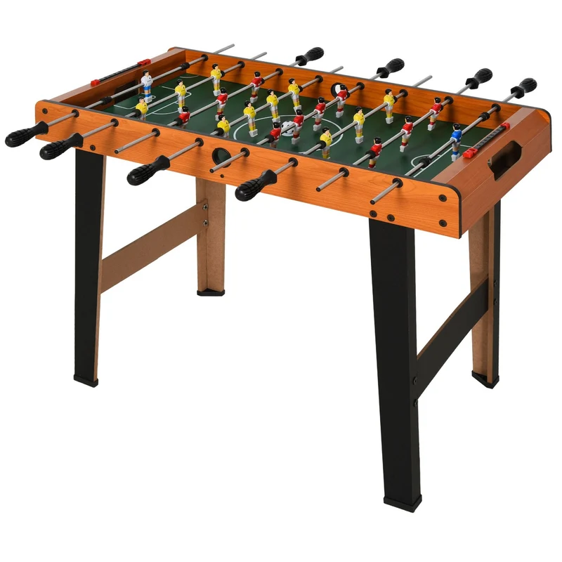 Mini stolní fotbal s tyčemi z nerezové oceli, 84,5x40x61,2 cm, černý