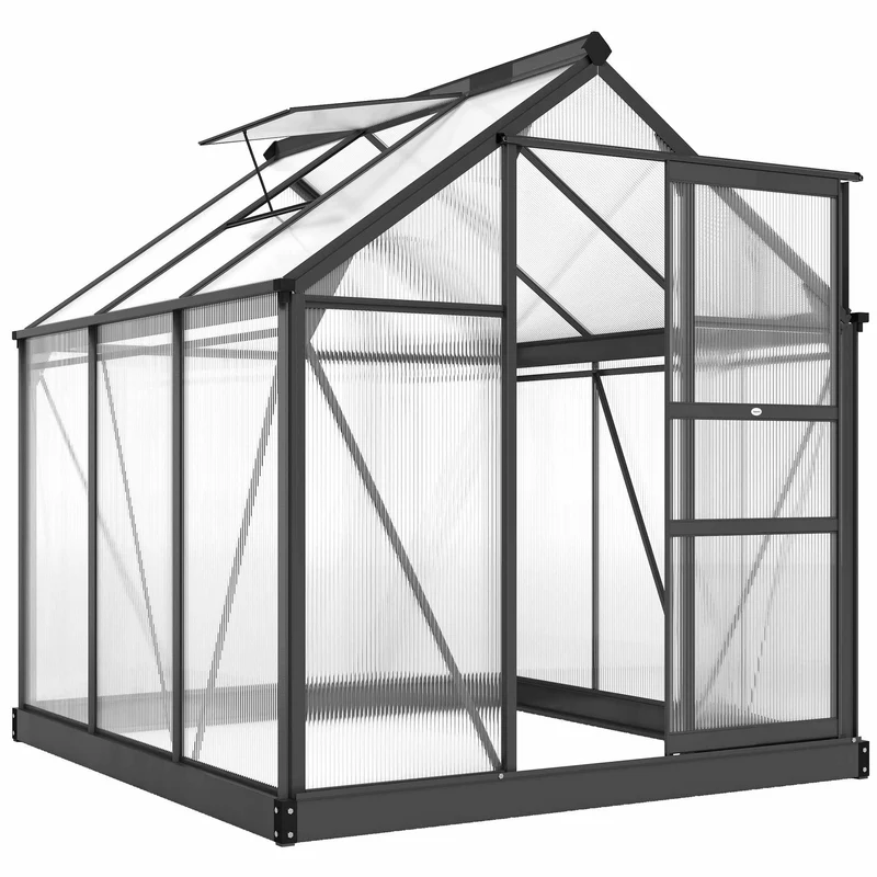 Skleník 3,65 m², hliníkový rám, panely odolné vůči UV záření