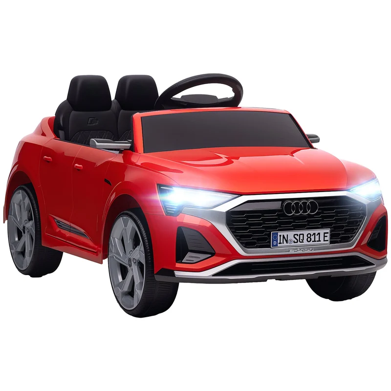 Elektromobil pro děti, 12V Audi Q8, dálkové ovládání, světla, hudba, červený