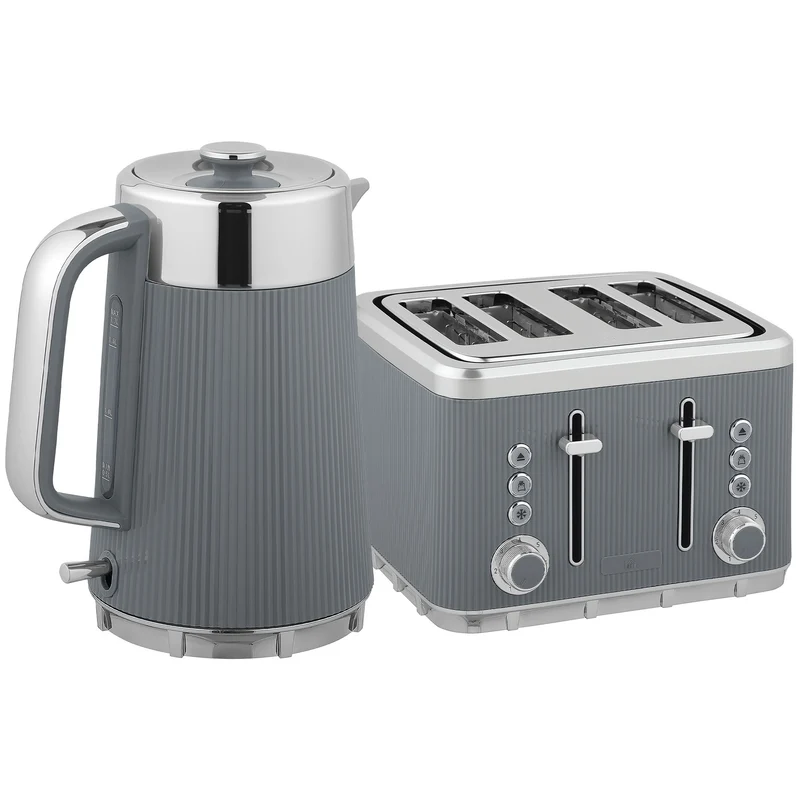 Rychlovarná konvice 1,7 l 2200 W a topinkovač na 4 plátky, šedé