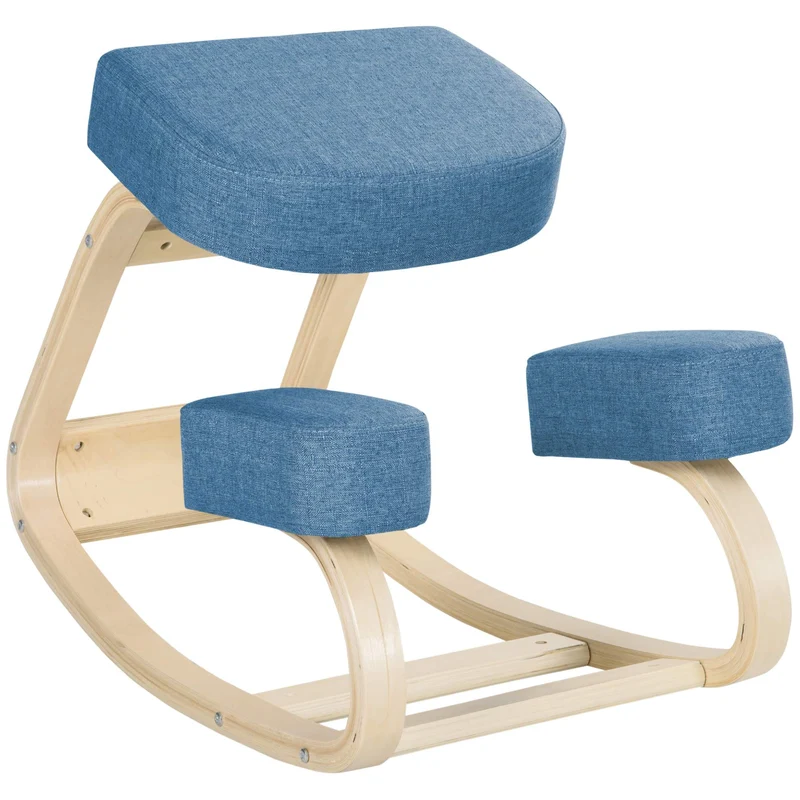 Ergonomická klekačka, březové dřevo, nosnost 120 kg, modrá