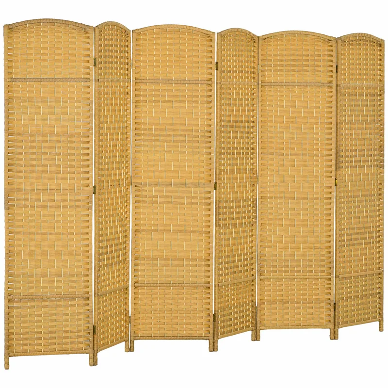 Skládací pokojový paraván, 6panelový, borovicový vzhled, 270x180 cm