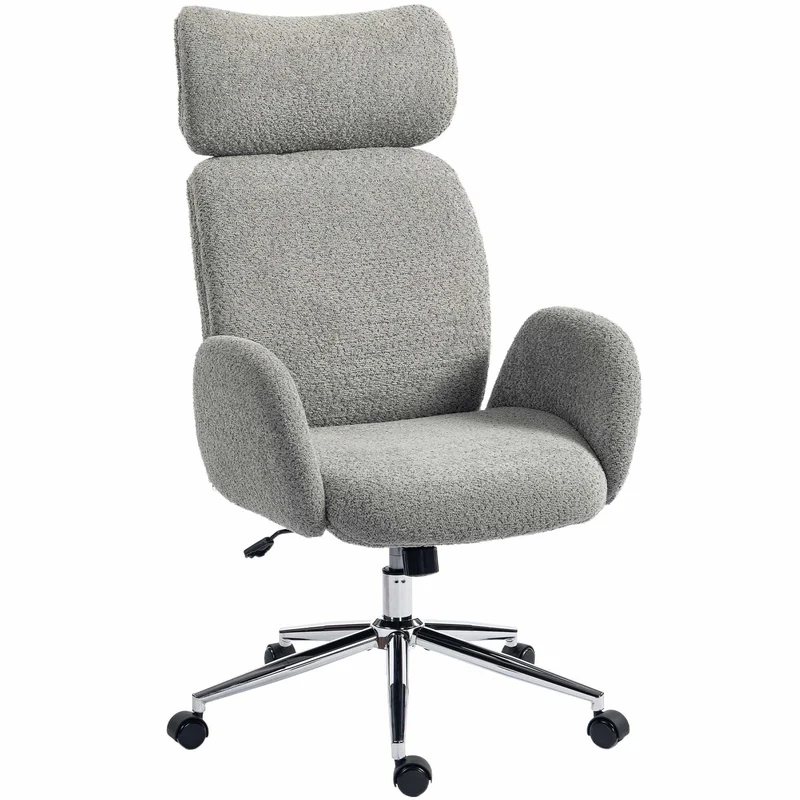 Ergonomická kancelářská židle, nastavitelná opěrka hlavy, sklon, tmavě šedá