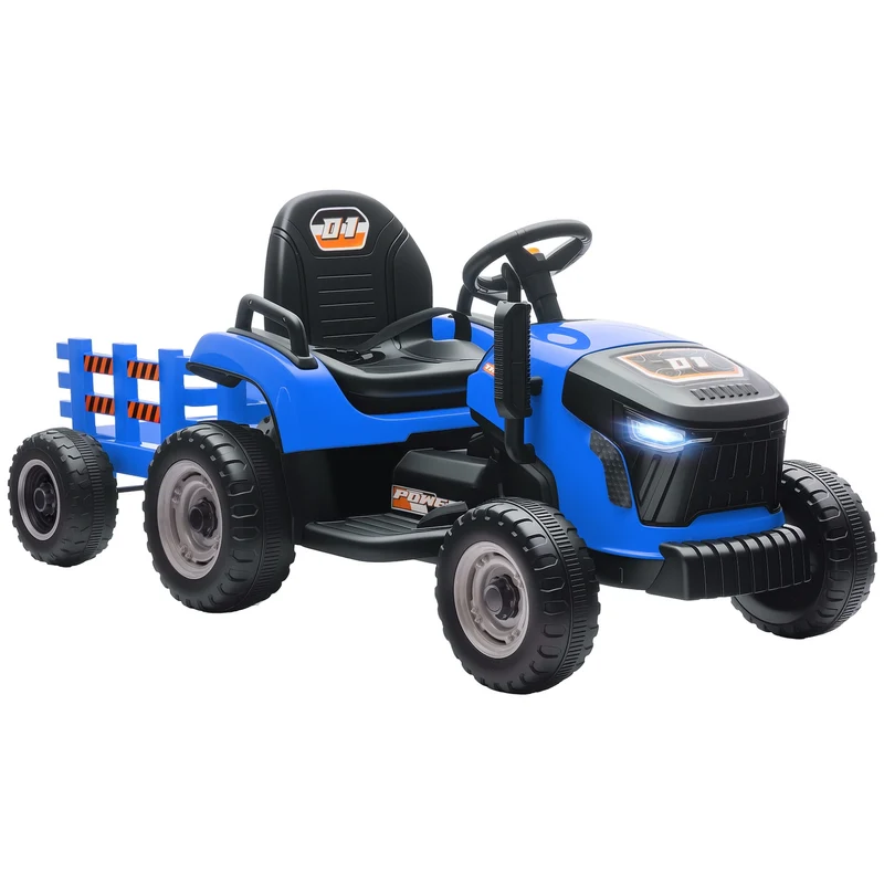 Elektrický traktor pro děti, dálkové ovládání, věk 3–8 let, modrý