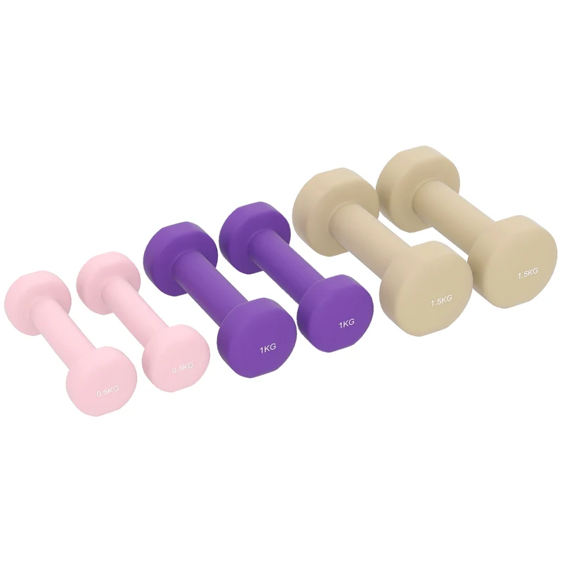 Nastavitelná sada činek s pouzdrem, 6 párů: 0,5 kg až 1,5 kg