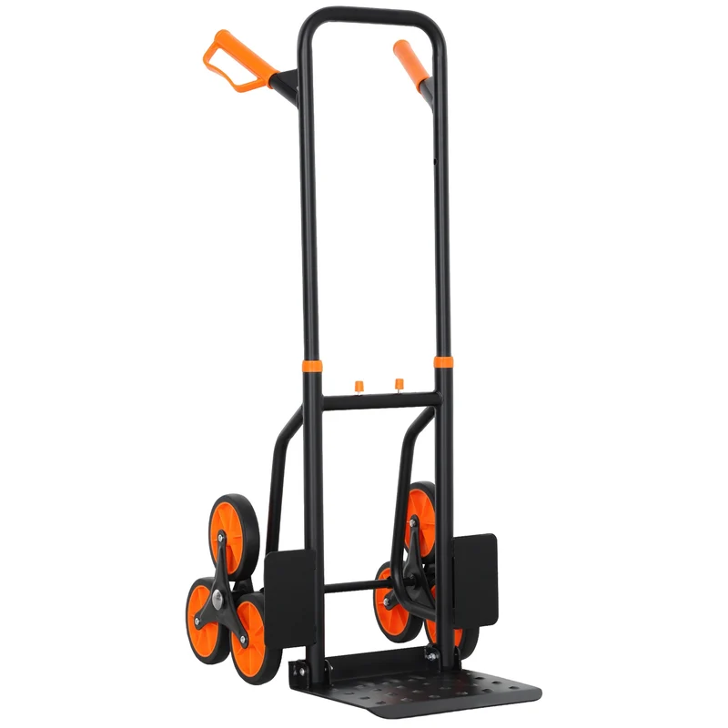 Skládací schodišťový vozík na pytle, ocelový rám, nosnost 120 kg