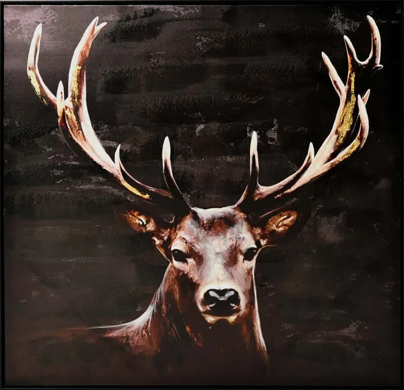HJORTBILD TAVLA 100X100