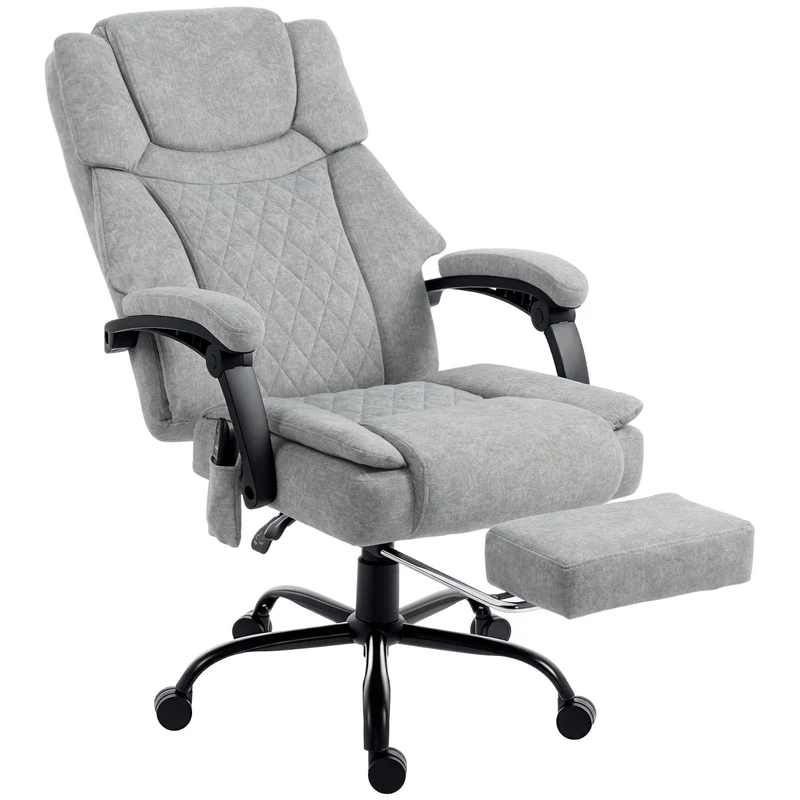Ergonomisk kontorsstol med massage och värme, lutningsbar till 135°
