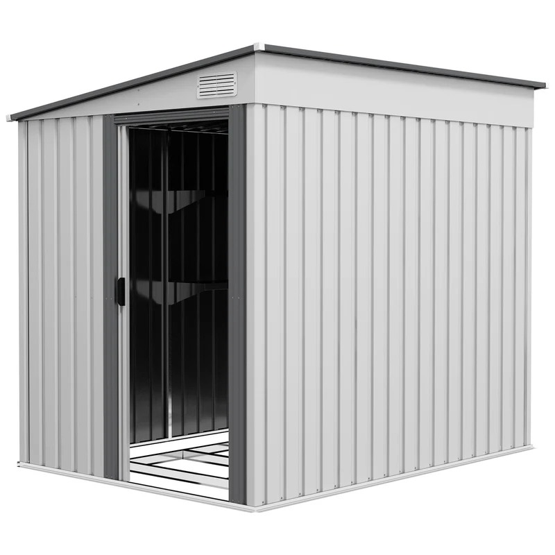 Kovový nástrojový domek 2,81m² 154x206,5x181 cm s podlahovým základem a střechou